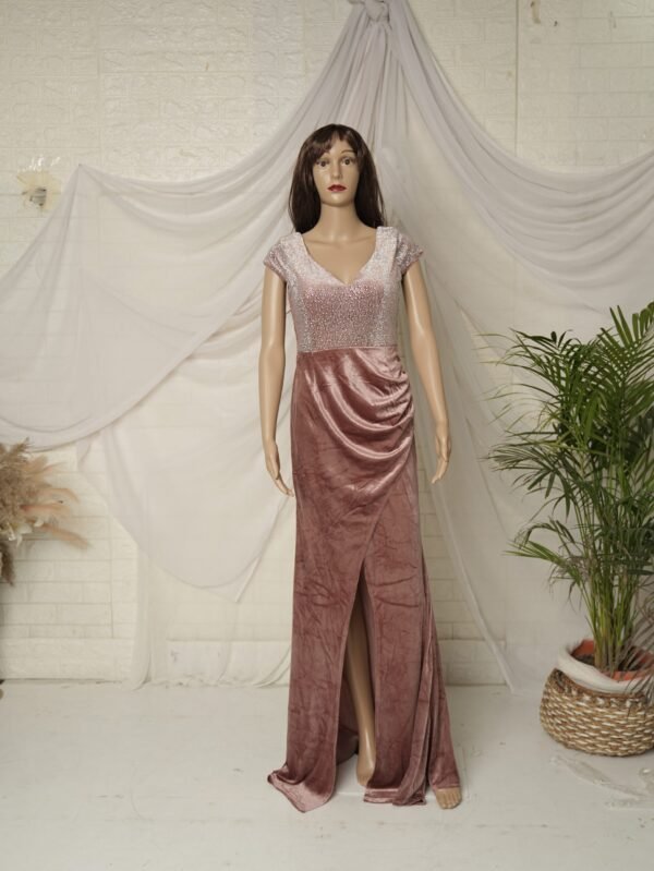 Women Velvet Bodycon Party Wear Gown