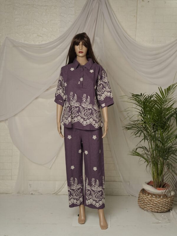 Embroidered Collared Coords