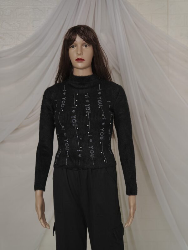 Women Trendy Black Sweater