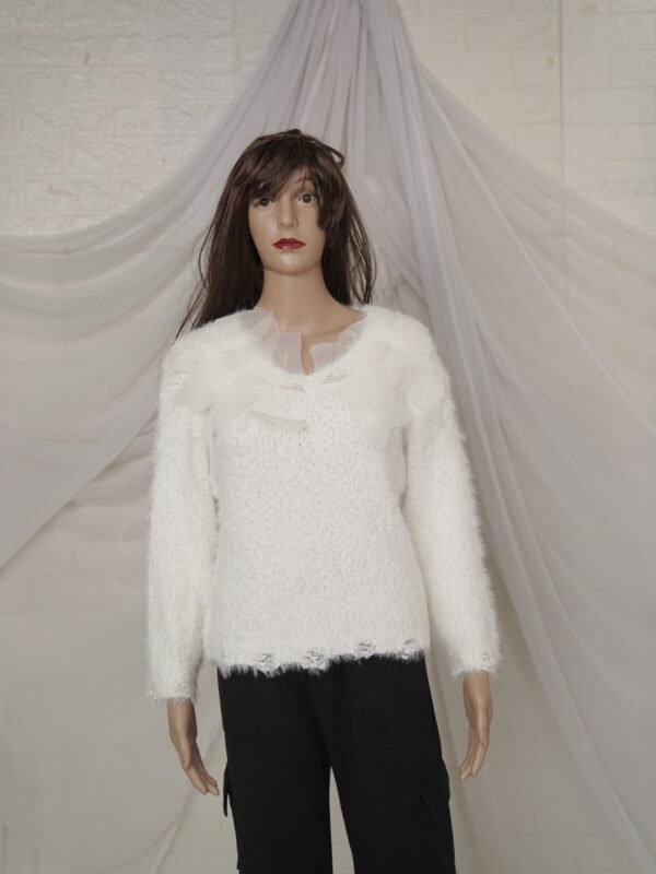 Women Supersoft Snow white Sweater