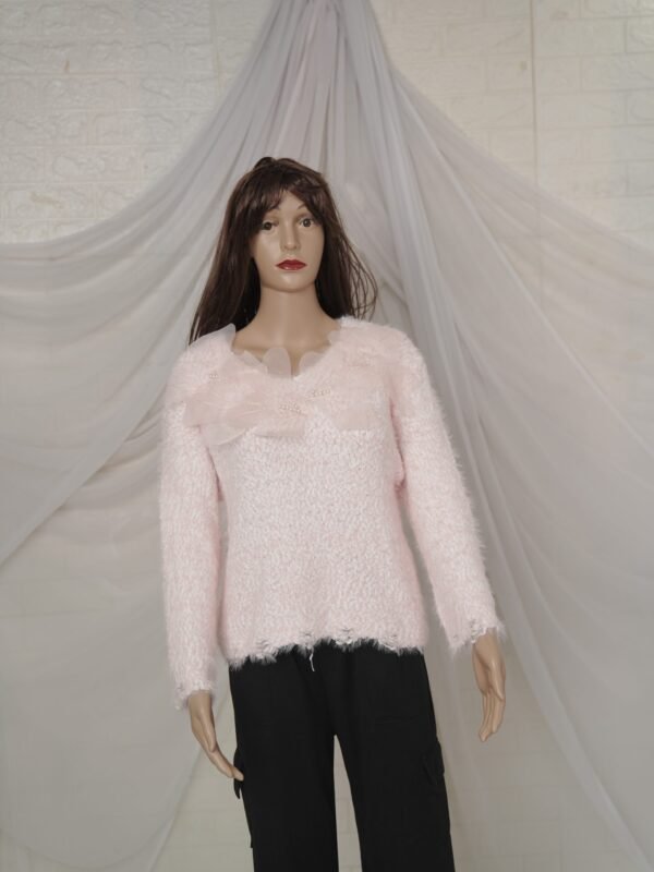 Women Supersoft Baby Pink Sweater