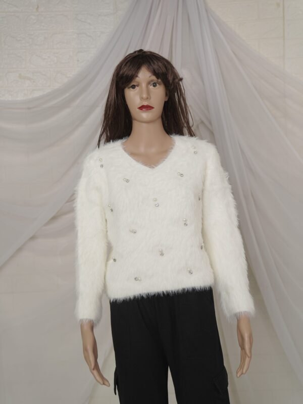 Women Supersoft Snow White Sweater