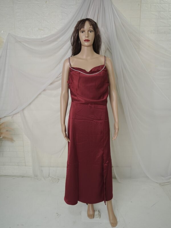 Cowl Neck Satin Maxi Dress