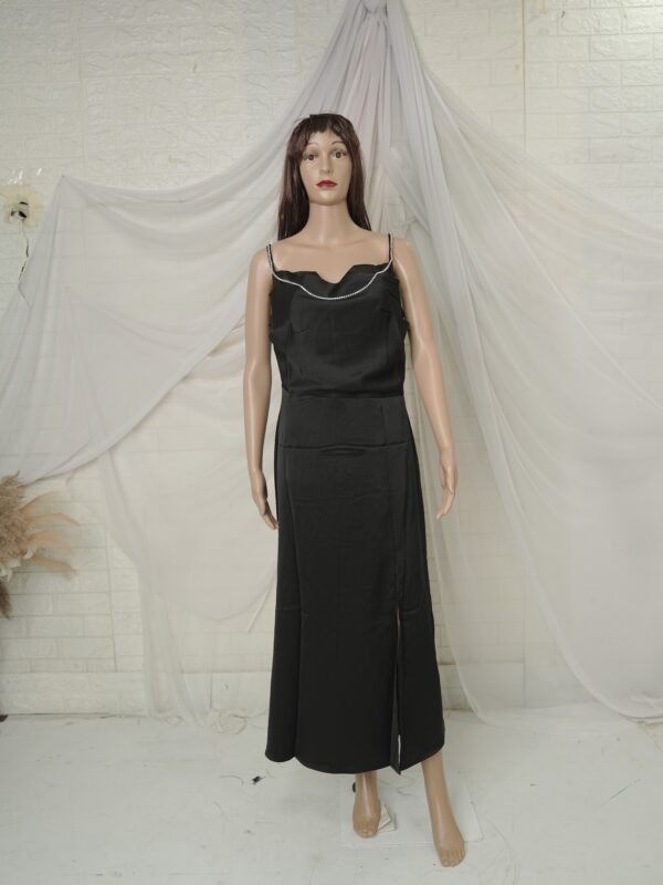 Cowl Neck Satin Maxi Dress